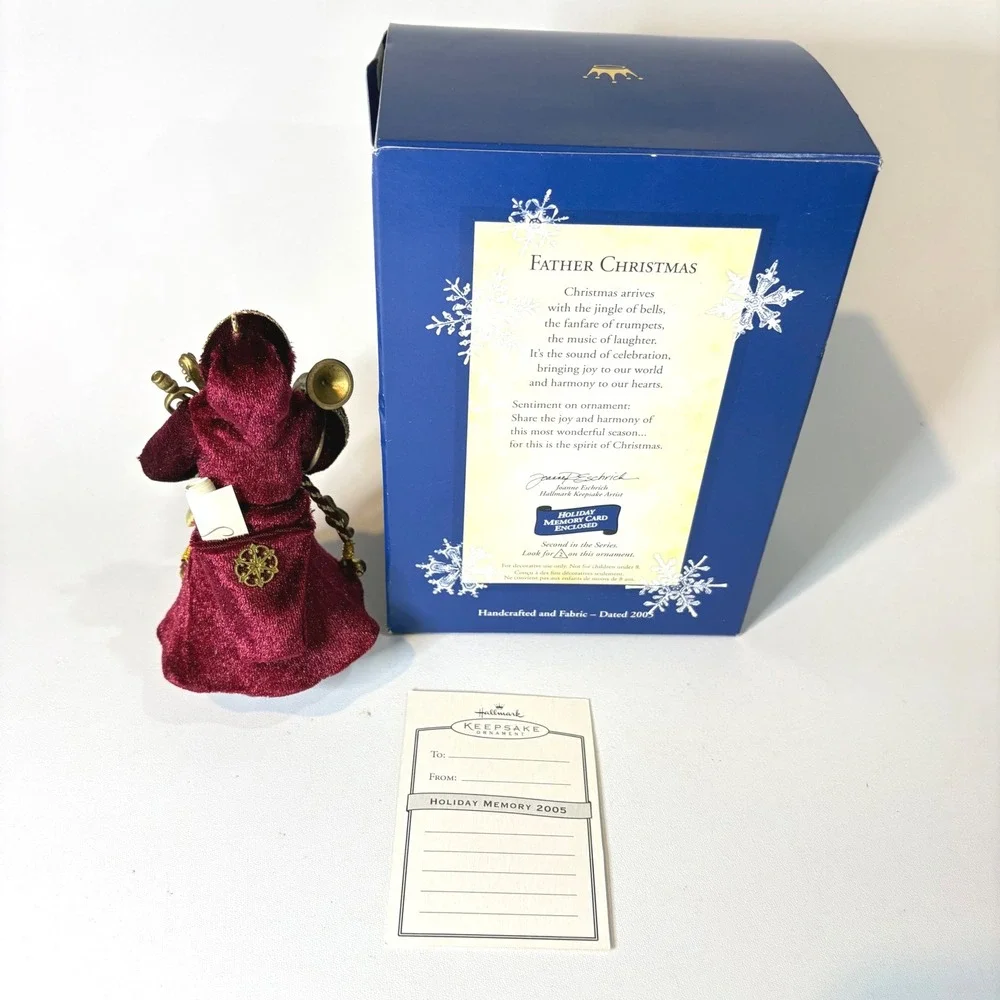 Hallmark Keepsake 2005 Father Christmas Ornament 2nd in Series Burgundy Velvet